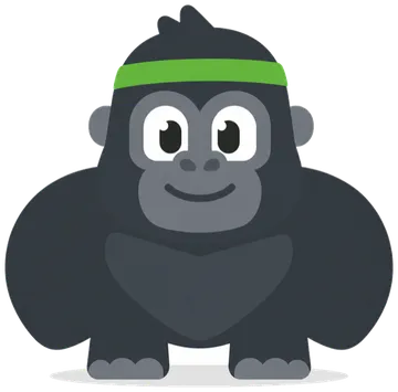Mike, a calm cartoon silverback gorilla wearing a fern-green headband